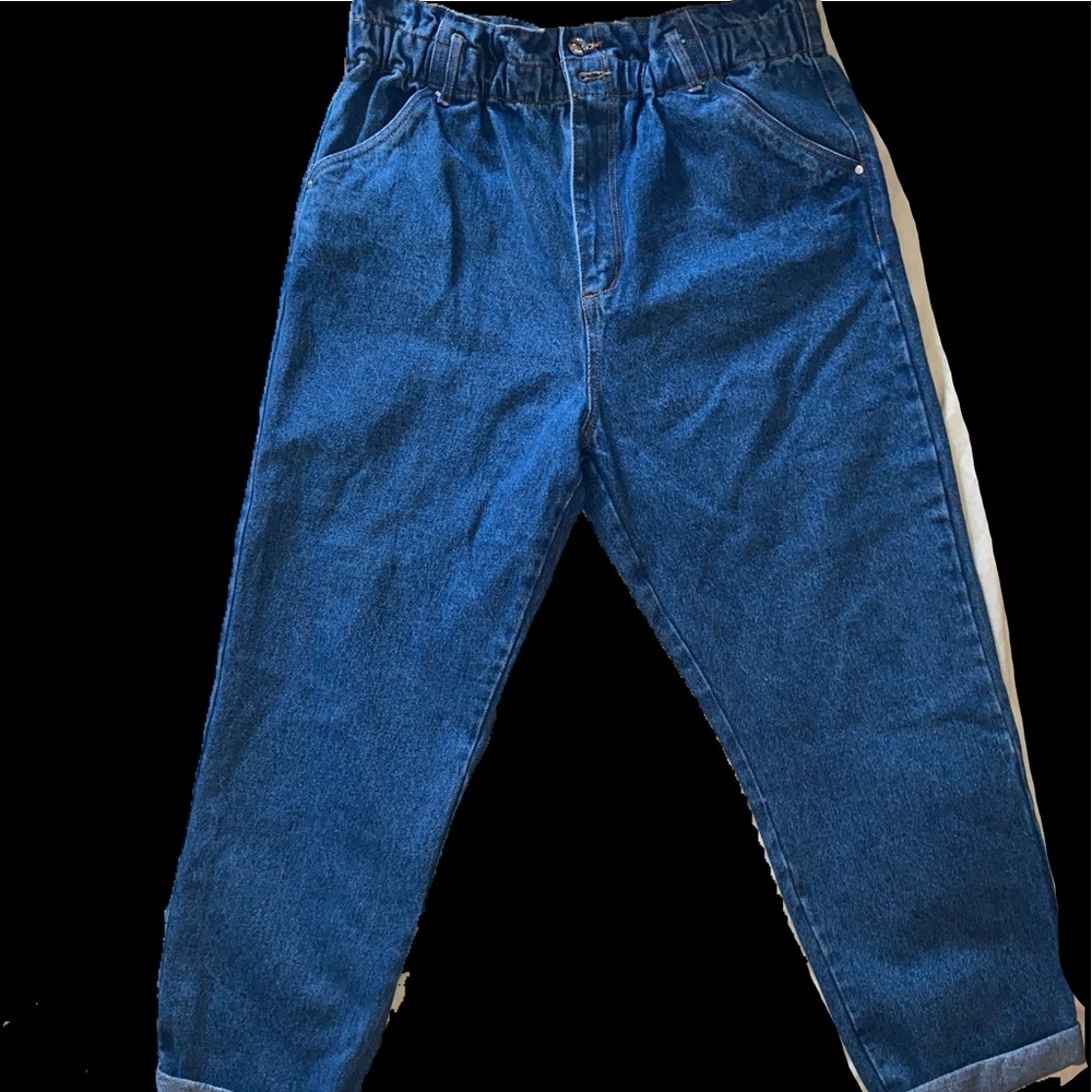 Blue High Waisted Mom Jeans